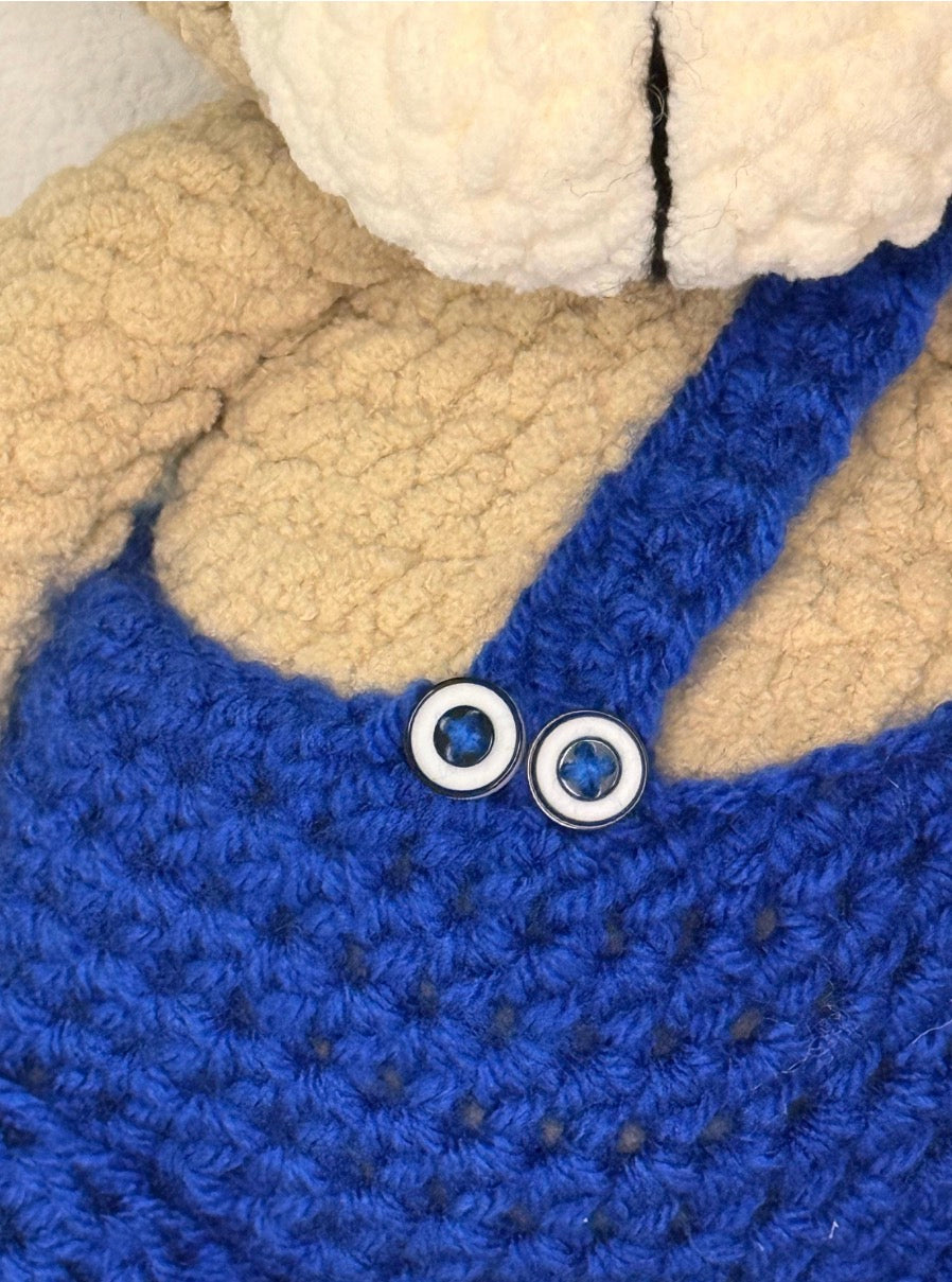 Handmade Crochet Plush Bear with Overalls
