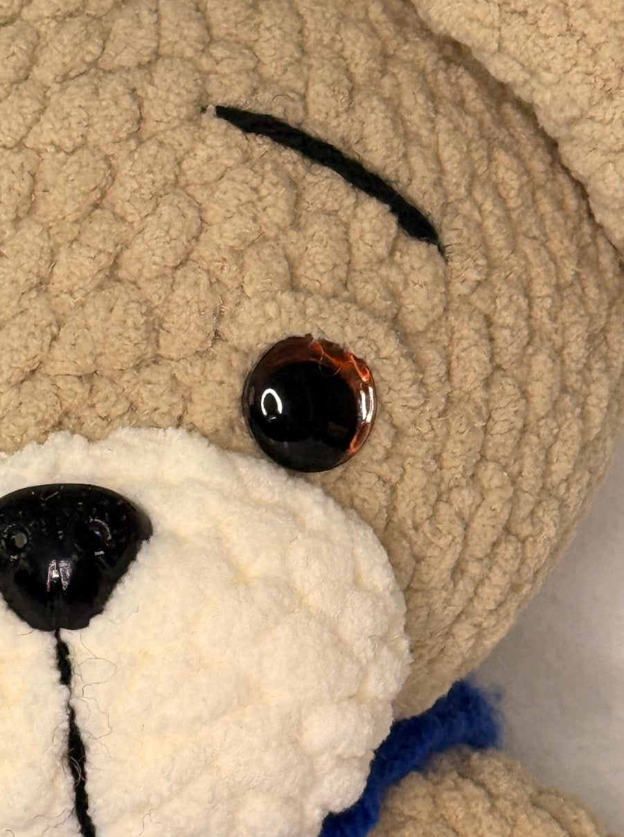 Handmade Crochet Plush Bear with Overalls